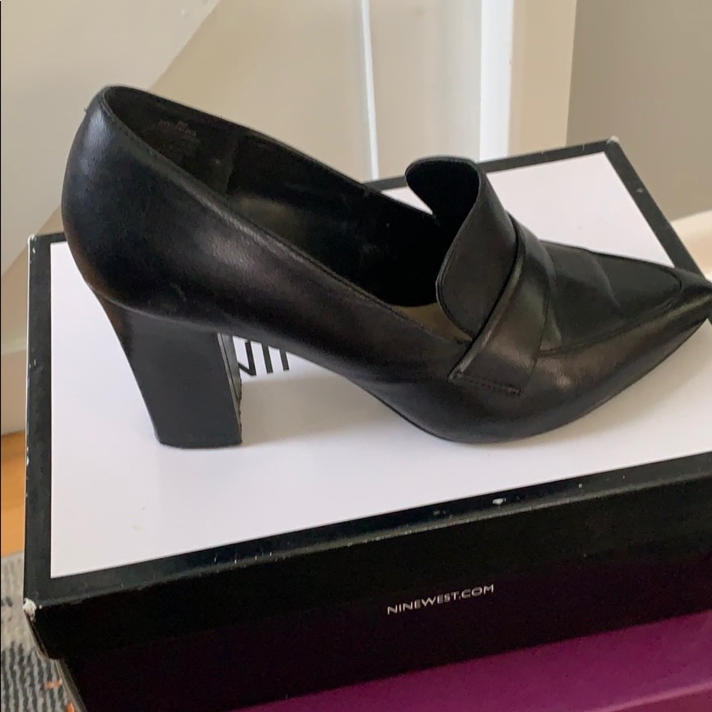 Black leather shoes
